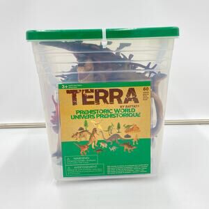 Terra by Battat Prehistoric World 60-piece Toy Dinosaur Set New In Box